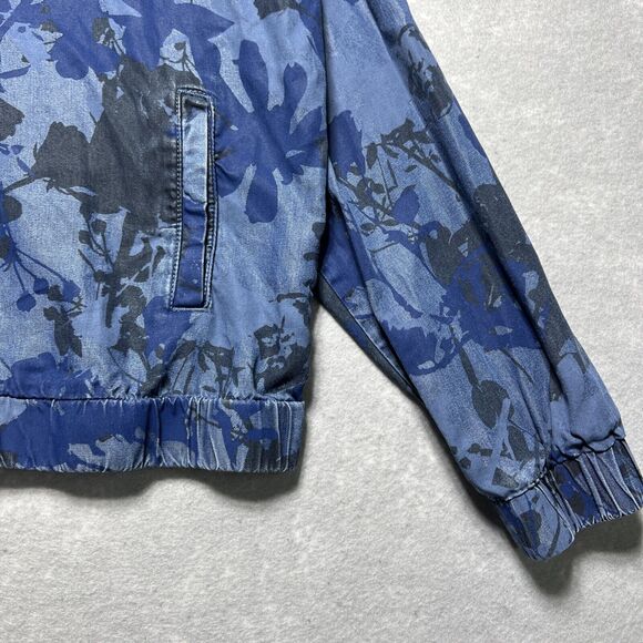 Juicy Couture Jacket Womens Large Floral Blue Full Zip Collared Lyocell Pockets - Picture 6 of 10